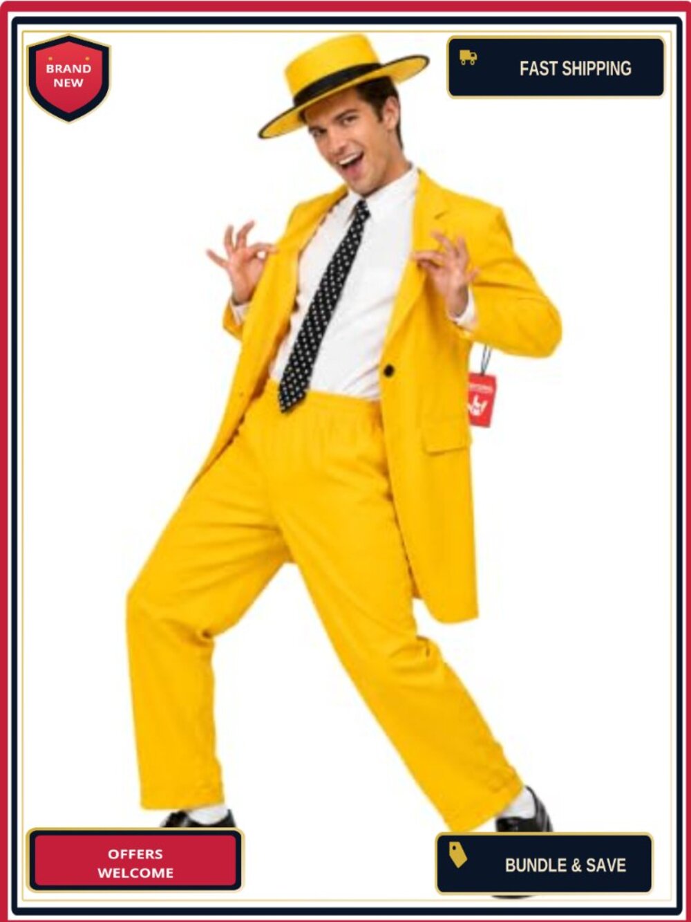Men Zoot Suit Costume Retro 1990s Movie Halloween Party
